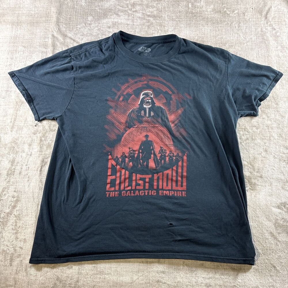 Darth Vader Glow In The Dark Star Wars T-Shirt Enlist Now The Galactic Empire XL